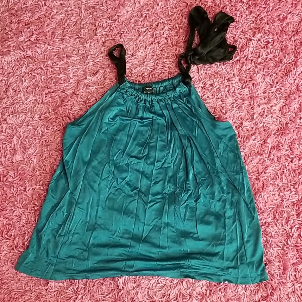 Teal Express Top w bow side tie